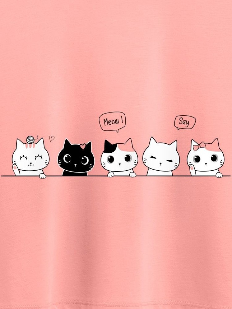 Cute Kittens Crop Tops T-shirt