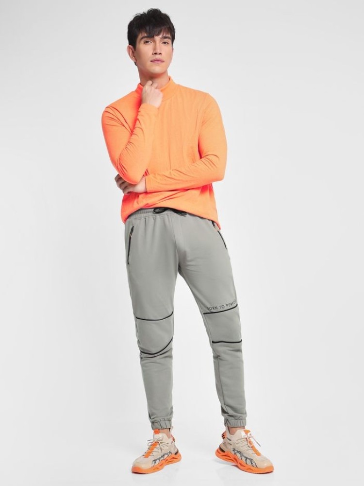 Solid Cloud Grey Knitted Men Jogger