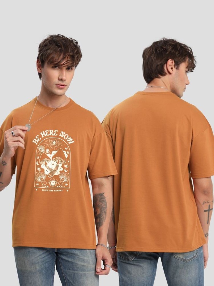 Be Here Now Printed Oversized T-shirt for Men