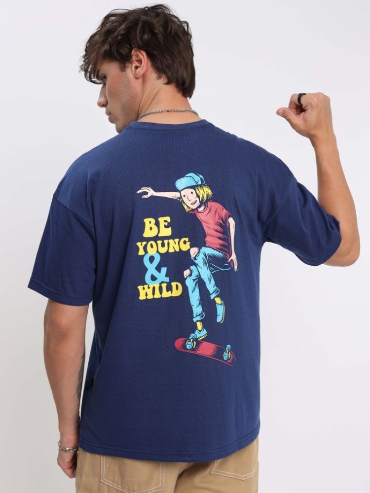 Young And Wild Printed Oversized T-shirt for Men