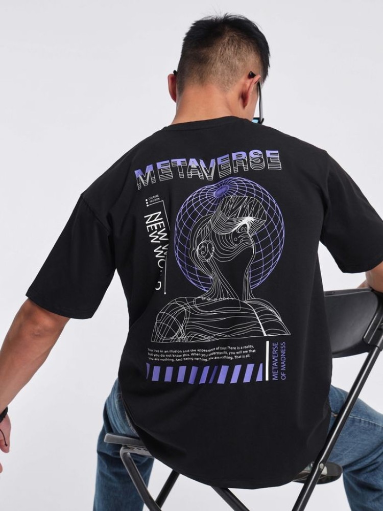 Metaverse Printed Oversized T-shirt for Men