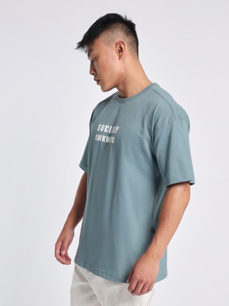 Socially Awkward Printed Oversized T-shirt for Men