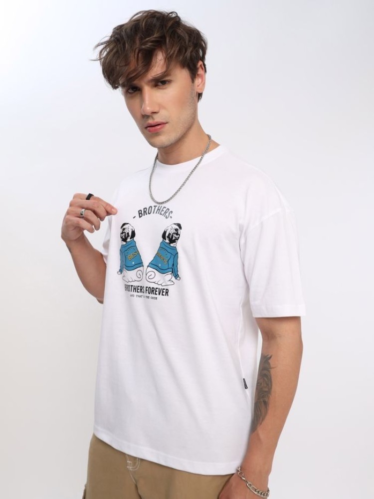 Brothers Forever Printed Oversized T-shirt for Men