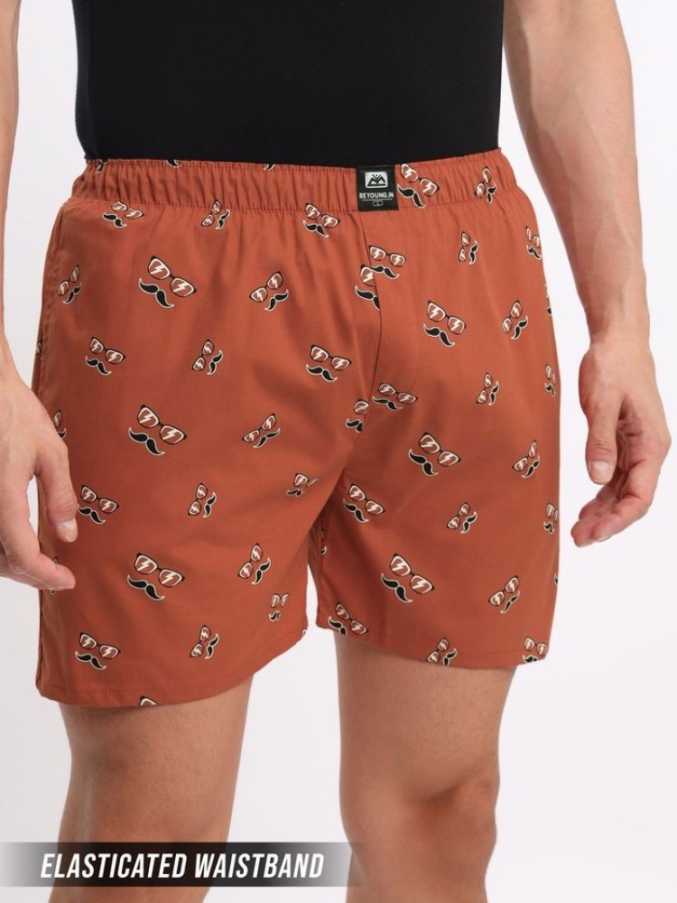 Mustache Printed Mens Boxers