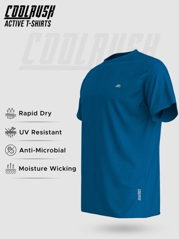 Cool Rush: Teal Blue Men Active T-shirt