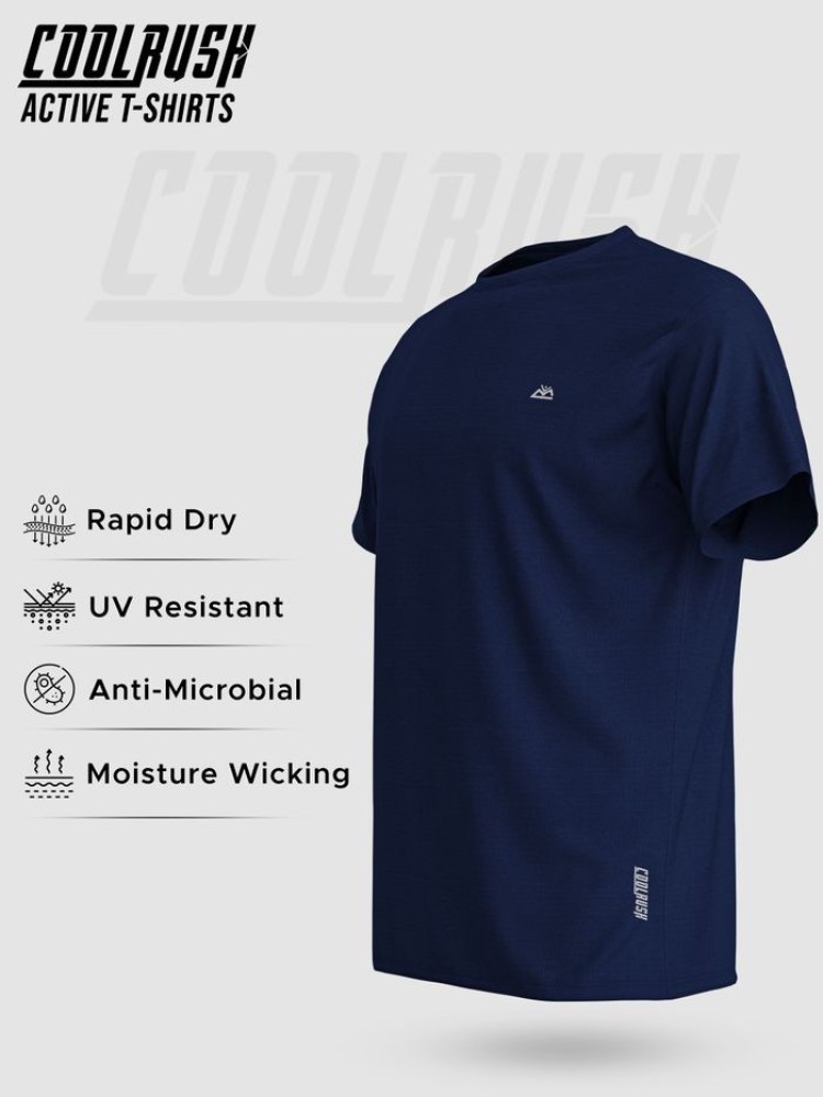 Cool Rush: Navy Blue Men Active T-shirt