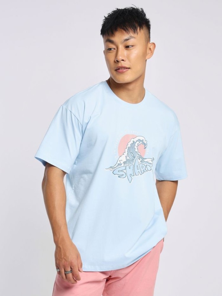 Shark Printed Oversized T-Shirts for Mens