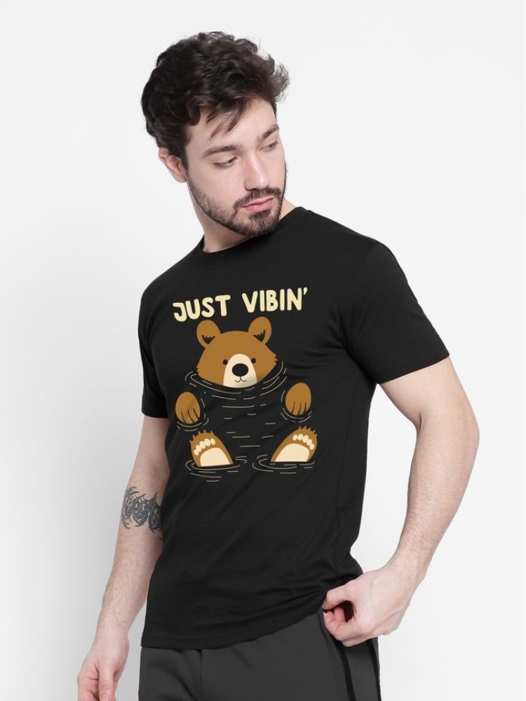 Just Vibin Half Sleeve T-shirt for Men
