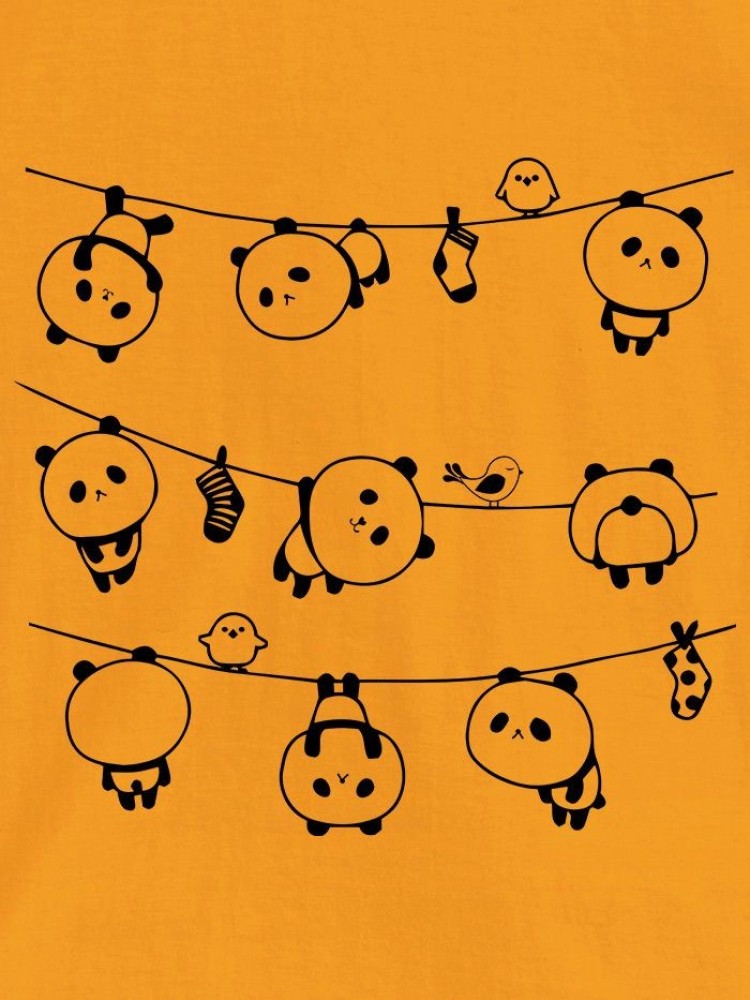 Hanging Panda T-shirts For Girls