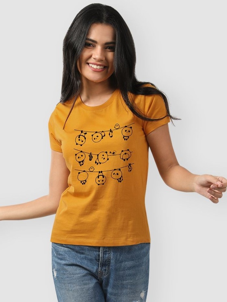 Hanging Panda T-shirts For Girls