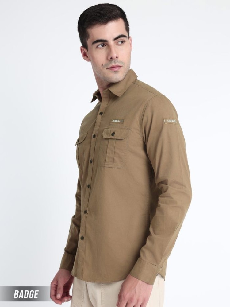 Light Brown Urban Shirt for Men
