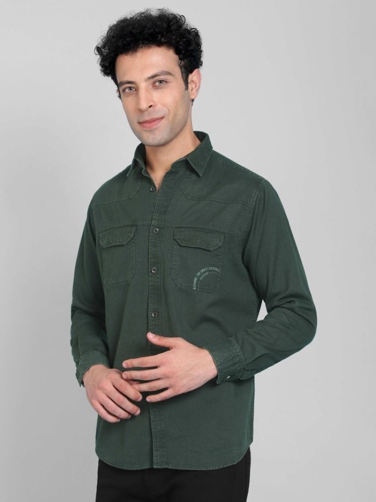 Regent Green Sulphur Twill Shirt for Men