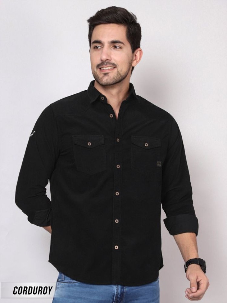 Black Corduroy Shirt for Men
