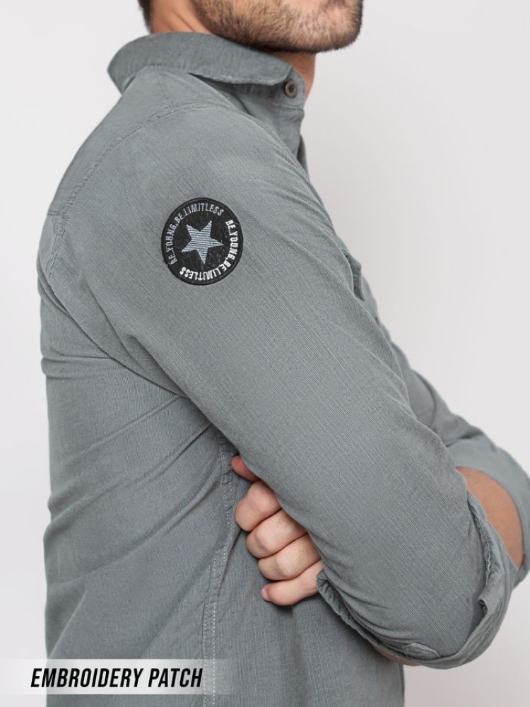 Stone Grey Corduroy Shirt for Men
