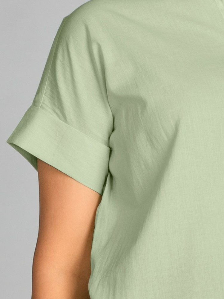 Pista Green Solid Boxy Casual Shirts for Women