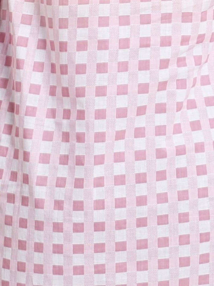Pink Checkered Long Casual Shirts for Women