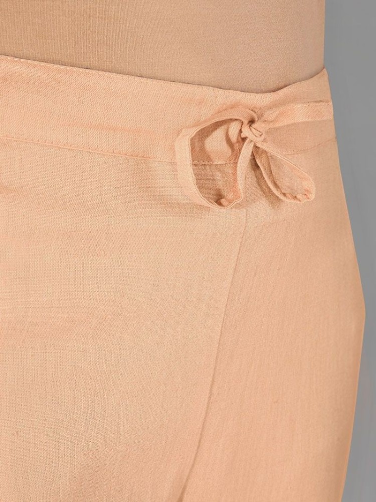 Peach Solid Straight-Fit Women Pant