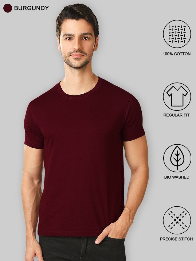 Pack Of 3 Plain T-Shirts White Grey And Burgundy