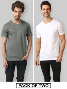 Plain T-Shirts Combo White And Space Grey